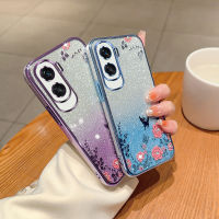 เคสสำหรับ Honor 90 /Honor 90 Lite เคสประดับเพชรแวววาวลายดอกไม้ดีไซน์ซิลิโคนเคสมือถือกันกระแทกฝาหลังเคสป้องกันสำหรับเด็กผู้หญิง