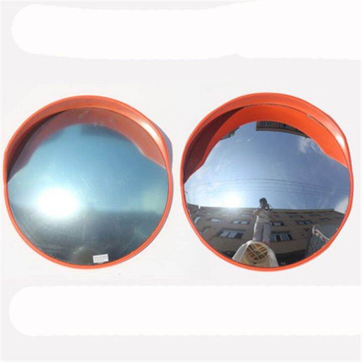 LINCHEIN Orange Roadway Safety Curved Convex Traffic Driveway Road Mirrors Wide Angle Convex