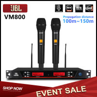 Wireless microphone JBLขายดีที่สุดไมโครโฟนไร้สาย VM800 เวทีวงดนตรีประสิทธิภาพเครื่องรับไมโครโฟนไร้สาย 730HMz ชุดใหม่ของไมโครโฟนไร้สายความถี่