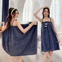 【CC】 Absorbent Wearable Soft Mircofiber Beach Blanket Sauna Shower Suspenders Nightdress