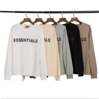 Large size ESSENTIALS new loose LOGO printing casual cotton long-sleeved round neck T-shirt