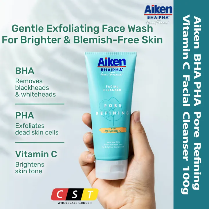 Aiken BHA PHA Pore Refining Vitamin C Facial Cleanser 100g Lazada