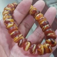 Natural Amber Bracelets Men Women Healing Gemstone Jewelry Old Beeswax Abacus Beads Elastic Beaded Bangle Amulet Bracelets Gifts