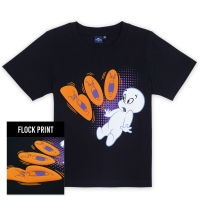 Universal Studios Boy Casper The Friendly Ghost Boo! Flock Print Halloween T-Shirt - เสื้อเด็กผู้ชายยูนิเวอร์แซล สตูดิโอ พิมพ์กำมะหยี่ ฮาโลวีน แคสเปอร์ สินค้าลิขสิทธ์แท้100%