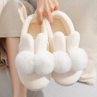 Winter Woman Slippers Lovely Bunny Home Cotton Shoes Family Flats Non-Slip Cozy Men Slippers Outdoor Fur Fashion Woman Boots