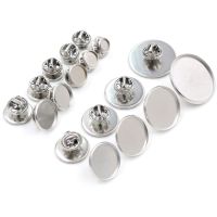 10pcs/ Lot 6/8/10/12/14/16/18/20/25mm Stainless Steel Material Brooch Style Cabochon Base Cufflink Spacer Settings Tie Tack Pins