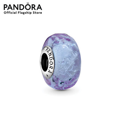 Pandora Lavender Wavy Murano Glass Charm เครื่องประดับ ชาร์ม ชาร์มสร้อยข้อมือ ชาร์มแพนดอร่า แพนดอร่า