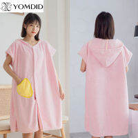 YOMDID 140X90ซม. สวมใส่ผ้าขนหนูผ้าไมโครไฟเบอร์ผู้หญิงกระโปรงอาบน้ำ Hood Bath Robe ซาวน่าสปาสวมใส่ฝักบัวห้องน้ำผ้าขนหนูของขวัญ