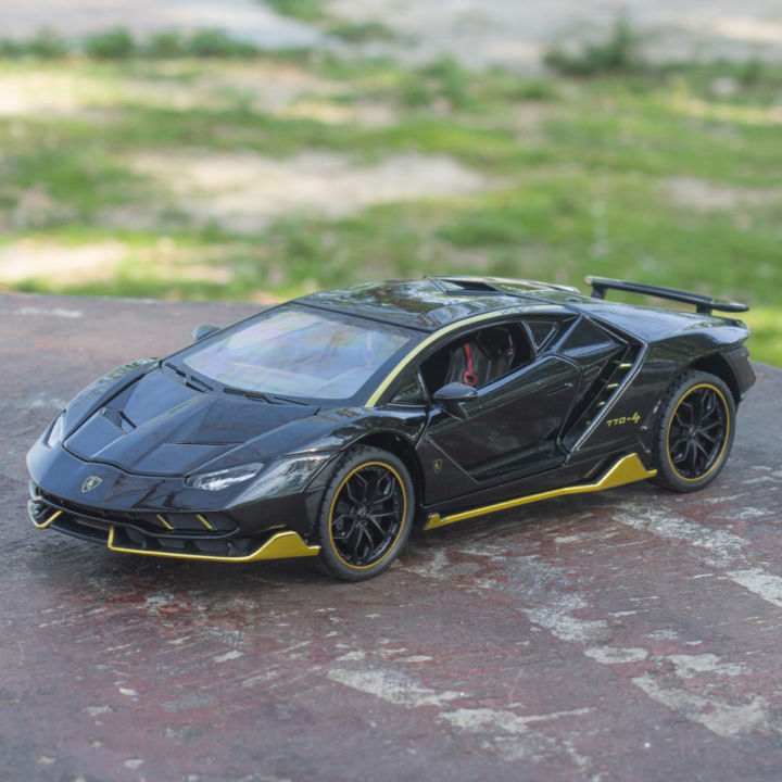 1-24-lamborghini-lp770จำลองล้อแม็กรถสปอร์ตรุ่นเสียงและแสงดึงกลับรถเด็กของเล่นรุ่น