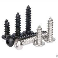 M2 M2.5 M3 M4 M5 M6 304 Stainlesss steel Carbon Steel Black Button Round Head Self Tapping Screw