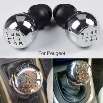 เกียร์ Shift Control Knob 5 6ความเร็ว Chromed Silver Shift Knob Lever Head สำหรับ PEUGEOT 106100720610730630730820083013008