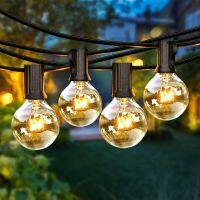 50FT Outdoor Wall Lamp Fairy String Glass Bulbs Garland Lights Christmas Patio Street Garlands New Year Wedding Decorations