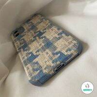 Warm Plaid Grid Fabric Cloth Phone Case Compatible for 13 12 11 Pro Max XR 7 Plus Shock-Absorbing Anti-Fingerprint Soft Leather Case