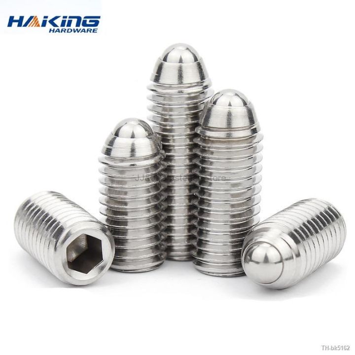 2-15pcs-hex-hexagon-socket-ball-domed-point-set-screws-metric-spring-plunger-screw-stainless-steel-m2-m3-m4-m5-m8-m10
