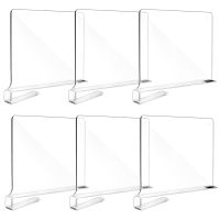 6Pcs Clear Acrylic Shelf Dividers for Organization Closets Shelf and Closet Separator for Bedroom Office Shelves