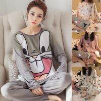 【NEW Popular】☞【เรสพร้อมส่ง】ชุดนอนชุดนอนแขนยาวผ้าไหมน้ำนม SizeM-5XLBaju Tidur