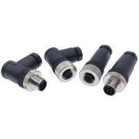 1Pc M12 Sensor Connector กันน้ำมุมตรงชายหญิงสกรูเกลียวปลั๊กข้อต่อ 3 4 5 8 Pin-lihanrui