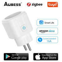 2/4/5PCS Zigbee Power Monitor Outlet รีโมทคอนโทรลปลั๊ก EU Tuya Smart Home 16a สมาร์ทซ็อกเก็ตเสียงสำหรับ Alexa Google Home Wireles-Xiaan Store