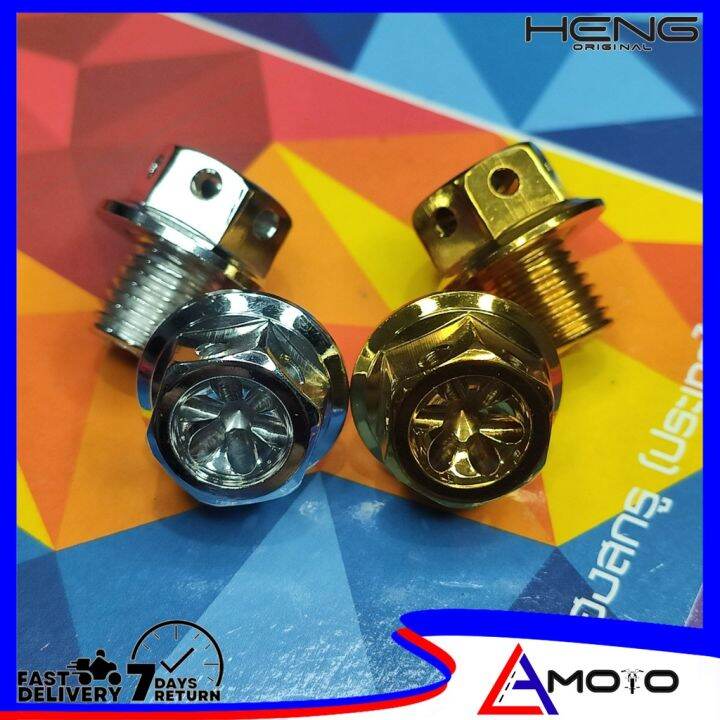 (PAIR) HENG STAINLESS MIRROR BOLT YAMAHA / HONDA / PCX / NMAX SIDE