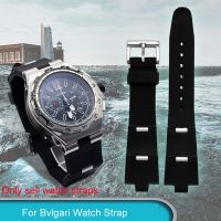 ✌✻﹉ High quality rubber strap For Bvlgari watch 22 x 8mm 24 x 8mm black silicone watch with soft mens and womens watch accessories