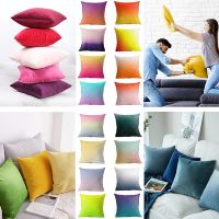 [FAZOZO Home Textile Store] กำมะหยี่ปลอกหมอนอิงไล่โทนสีสีเงาปลอกหมอนสำหรับห้องนั่งเล่นโซฟาสีฟ้าหมอนตกแต่งนอร์ดิก Housse De Coussin