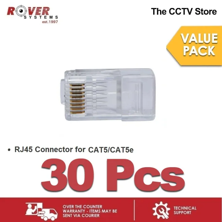 RJ45 Connector For Cat5/Cat5e 30pcs | Lazada PH