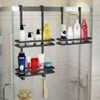 【CC】 Shower Caddy Hanging Shelf with Hooks Cups Door Rack Rustproof