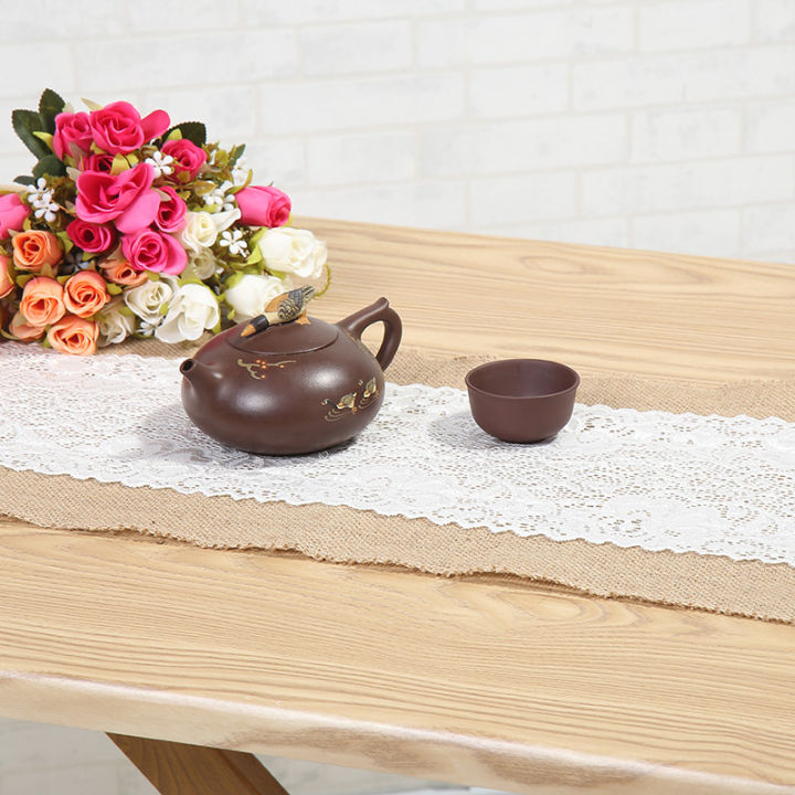 โต๊ะผ้าปูโต๊ะขนาด30-220ซม-เครื่องตกแต่งงานปาร์ตี้วันหยุดสีขาวแบบผิวหยาบ-x-ปอกระเจา