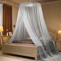 【LZ】✕❈  Summer Luxury Style Round Ceiling Mosquito Net Solid Color Breathable Mesh Mosquito Net Household Floor Type Elegant Bed Curtain