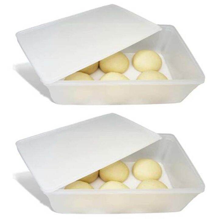 2 Pack Produce Saver Containers For Refrigerator, Pizza Dough Proofing