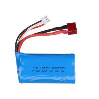 【】 Vantime Store 20C Lipo 18650 7.4V 3000 MAH สำหรับ Q46 Wltoys 10428 12428 12429 12423ชาร์จชิ้นส่วนรถยนต์ RC FY-03 7.4 3000 MAH