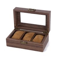 Case Brown Mens &amp; Organizer Holder- For Glass Watch - Box