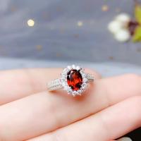 Natural garnet Ring 925 Silver Natural gemstones specialize in beautiful colours fashionable designs and cheap prices