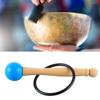 Singing Bowl Mallet Wood Handle Rubber Head Clear Beautiful Sound Percussion Stick With Rubber Ring