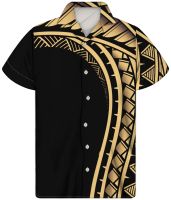 Special Offers 2023 Summer Mens New Casual T-Shirt Cheap Shirt  Stripe 3D Print Street Fashion Polynesian Culture Oversized Shirt