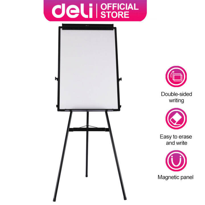 Deli Flip Chart Easel Whiteboard 600*900mm 24In*36In Black With Free ...