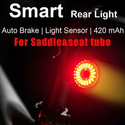 ⊕ NEWBOLER Smart Brake Bike Rear Lights Auto Sensing USB Cycling Tail Light IPX6 Waterproof Bicycle Back Taillight With 2 Brackets