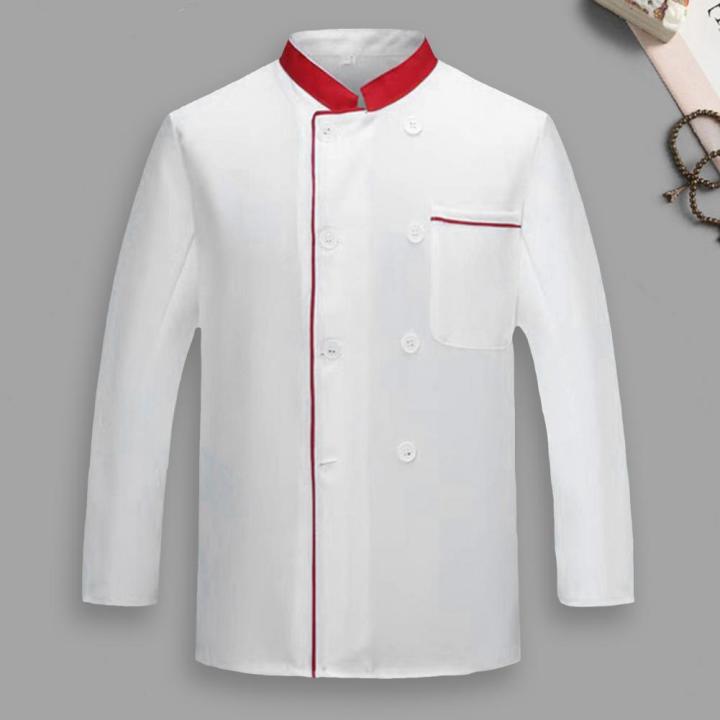 เสื้อแจ็กเก็ตแห้งเร็วเชฟครัวสำหรับทุกเพศเสื้อแจ็กเก็ตสำหรับเชฟ-pakaian-memasak