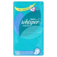 วิสเปอร์ ผ้าอนามัยแบบมีปีก สำหรับวันมามาก และเวลากลางคืน 16 ชิ้น/Whisper sanitary napkin with wings For many days And night time 16 pieces