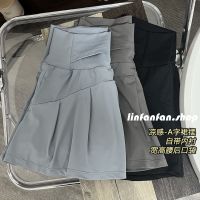 ✠❈✈ Summer new style high-waisted sports skirt cool anti-exposure lined shorts womens fitness yoga quick-drying A-line skirt