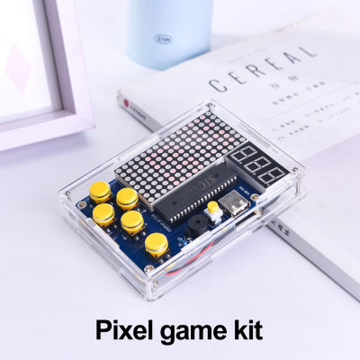 DIY ชุดเกม R Classic Electronic Soldering Welding Tranning Set Snake Plane Racing With Acrylic Case Mini Game Console