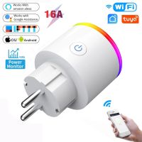 WiFi Smart Plug 16A EU Adaptor LED Wireless Remote Voice Control Power Energy Monitor Outlet Timer Socket for Alexa Google Home Ratchets Sockets