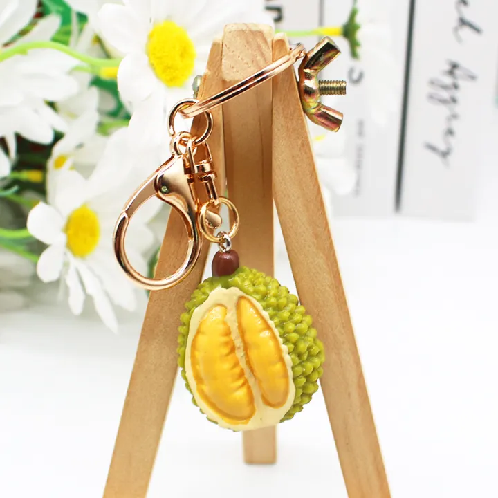 keychain-jewelry-durian-pendant-artificial-fruit-durian-key-chain-imitation-durian-key-chain-durian-key-chain