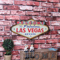 Las Vegas Neon Sign ภาพวาดตกแต่งโลหะ Plaque Bar Wall Decor ภาพวาดแผ่นเรืองแสงยินดีต้อนรับ Arcade Neon LED Signs