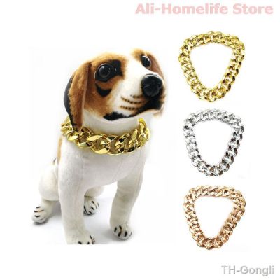 【hot】✕◈♚  Dog Collar Gold Plastic Hip Hop Neck Chain Medium Large Dogs Necklace Accessories Item