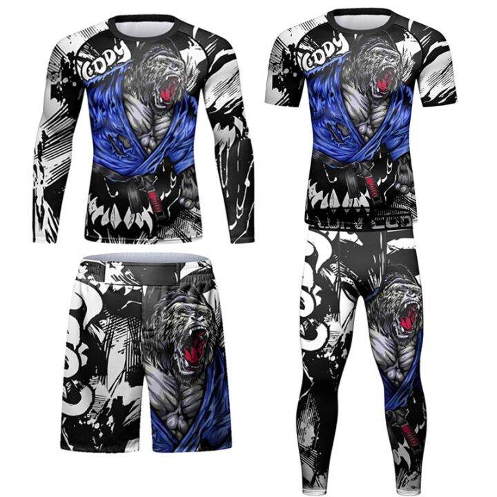 mma-bjj-muay-thai-boxing-tracksuit-men-4pcs-quick-dry-workout-clothes-sport-suits-running-fitness-sportswear-compression-gym-set