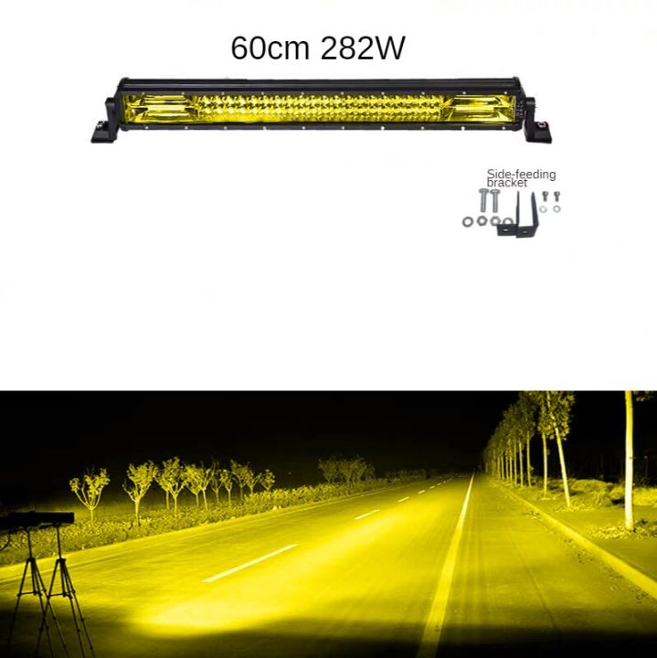 รถยาวแถบไฟสปอตไลท์ไฟ Led 12v24v สว่างมากๆกันน้ำสามแถวรถบรรทุกสีเหลืองไฟตัดหมอก Rogue Light