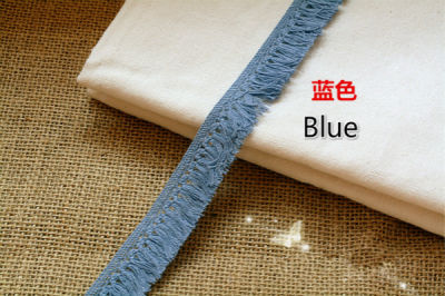 10 YardLot 2.5CM wide beige white blue cotton thread lace tassel lace trimming fringed sleeve skirt dress accessories