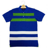 Alain Delon Polo เสื้อโปโล ลายทางผู้ชาย รุ่น SPK028-1-BU