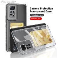 Card Holder Slot Clear Phone Case For Xiaomi Redmi Note 11 Transparent Cover For Redmi Note 10 10S 11S 11 Pro Plus 5G Soft Case